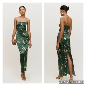Reformation Green Floral Maxi Dress